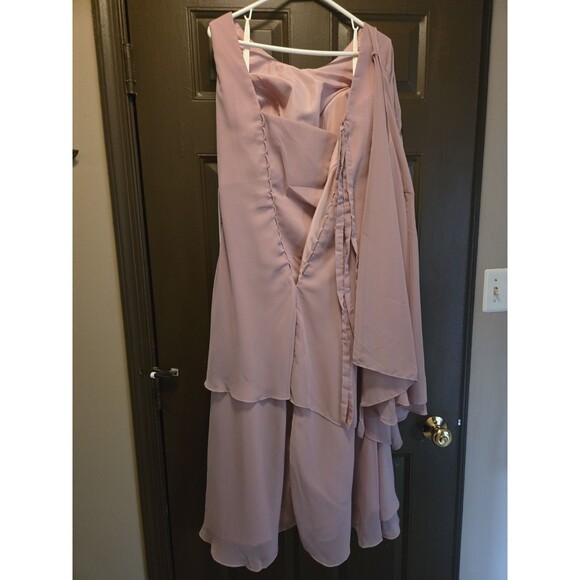 Mauve Simple Mother of the Bride Dress Zipper Back Chiffon Wedding Gowns 8 - Picture 8 of 13